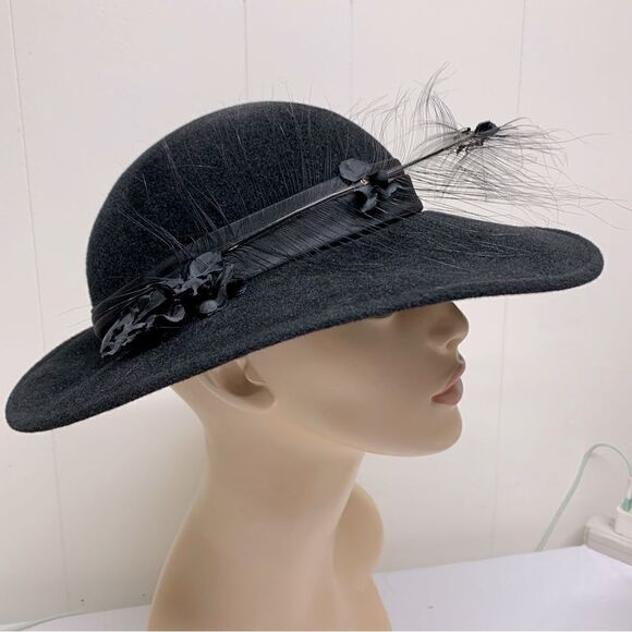 VTG Thomas Miller for Sylvia of St Louis Felt Hat Sz Large 23” Gorgeous - Picture 11 of 14